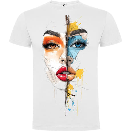 T-shirt maniche corte. Viso di donna
