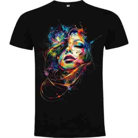 T-shirt maniche corte. Viso di donna