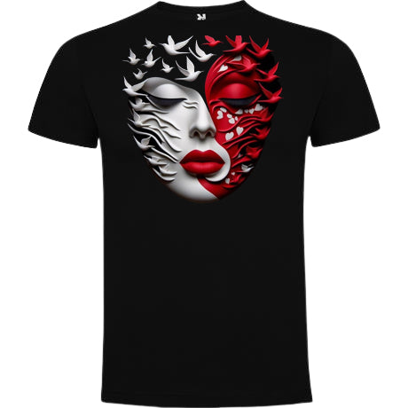 T-shirt maniche corte. Viso di donna