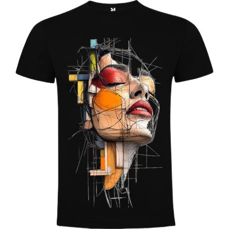 T-shirt maniche corte. Viso di donna