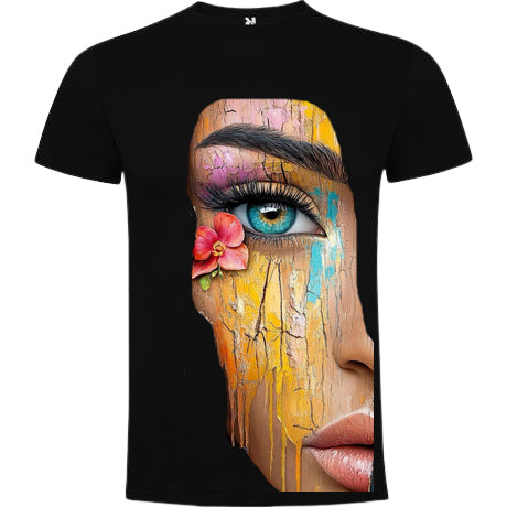 T-shirt maniche corte. Viso di donna