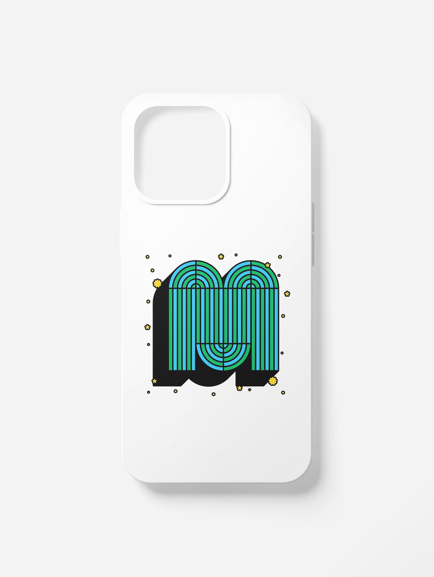 Cover per il tuo smartphone. Iniziali alfabeto "M"