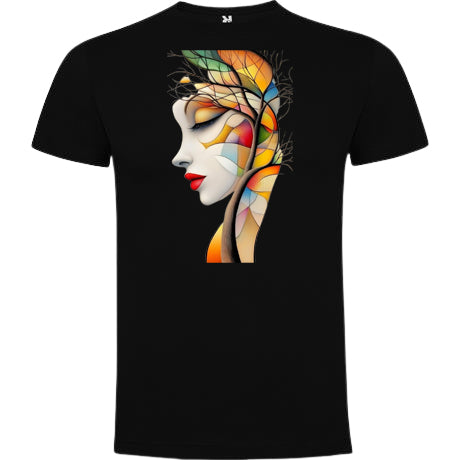 T-shirt maniche corte. Viso di donna